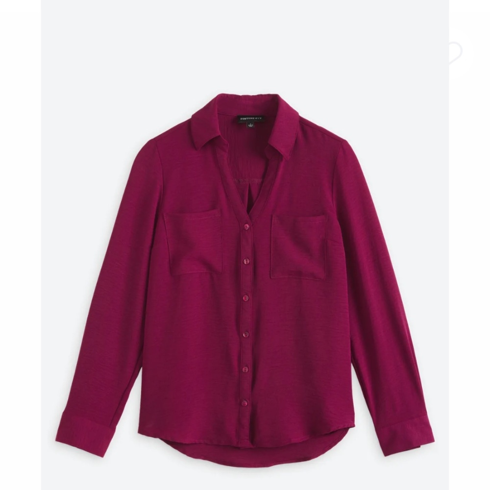 Fortune and Ivy Burgundy Paula Button Down Shirt